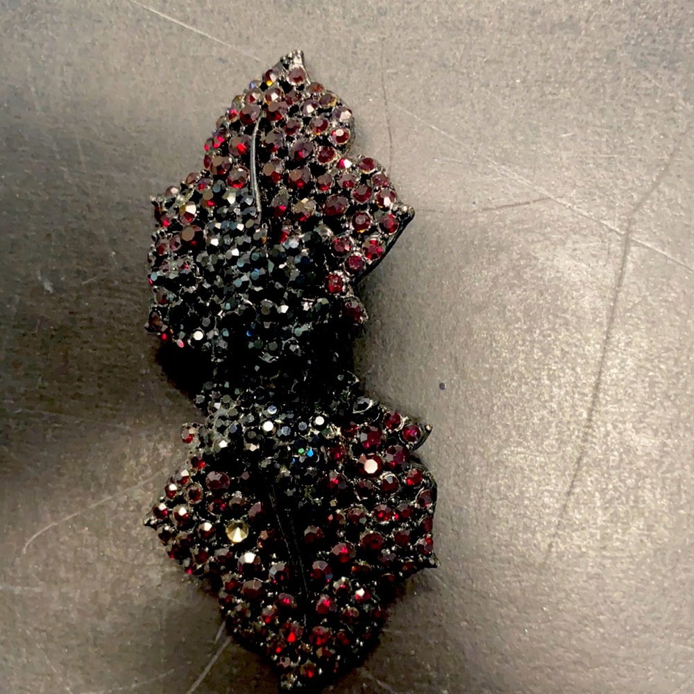 Amazing red crystal clip on earrings
